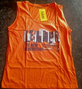 Orange colour sleeveless Tshirt