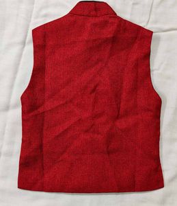 Boys Ethnic Waistcoat - Red