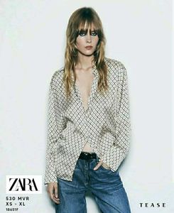 ZARA satin Geometric Shirt
