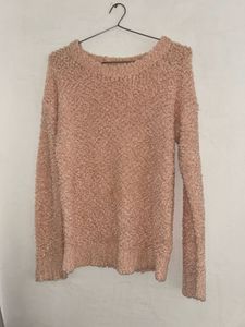Soft Blush Teddy Knit Oversized Top (M)