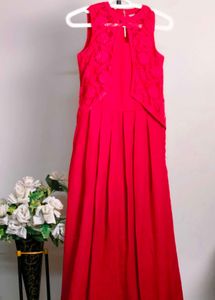Pink Dress with Lace Vest