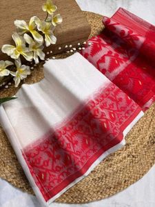 Red &amp; Beige Silk Saree