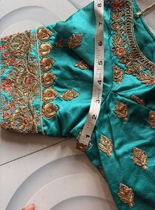 Zarcon Embroidered Blue Bridal lahenga