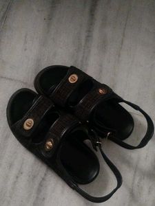 Black Adjustable Strap Sandals