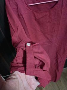 Rusr Dress with Blue Patterned Vest