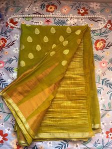 Mehendi Green Georgette Saree 🌿