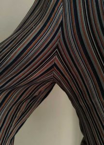 Striped Ruffle Front Blouse