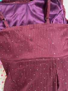 Burgundy Sparkle Mini Dress