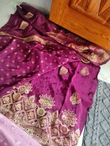 Pure Crape silk Weaving mistake Saree