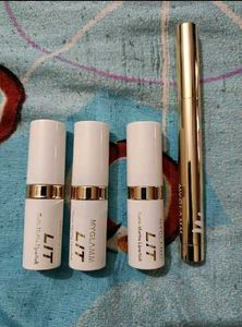 Pack Of 8, 4 Lipstick,4 Nail Polish Remover
