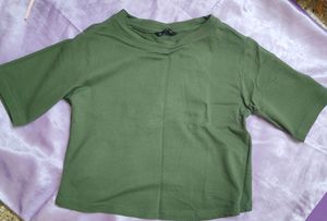 Green Zudio Crop Top