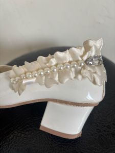 Elegant White Mary Jane  Heels