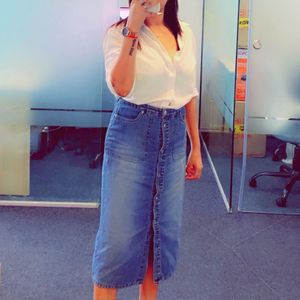 Denim Midi Skirt