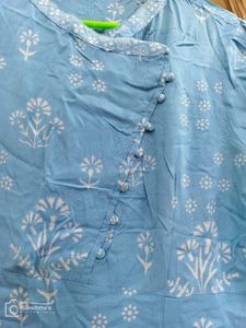 Blue Floral Print Dress