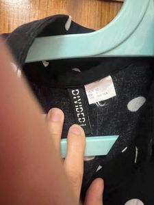 Black Polka Dots Cotton Shirt
