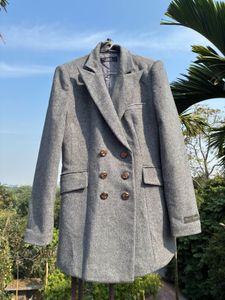 Gray Double-Breasted Blazer