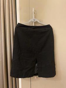 Branded Black Midi Skirt