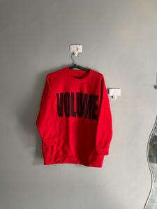 Red Volume Print Sweatshirt