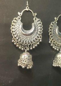 Silver Jhumka Earrings