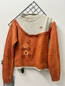 Gorgeous Embroidered Crop Asymmetrical  Sweate