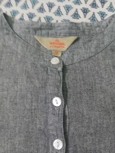 Gray Button-Down Top
