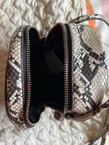 MANGO Brown &amp; Beige Printed Sling Bag