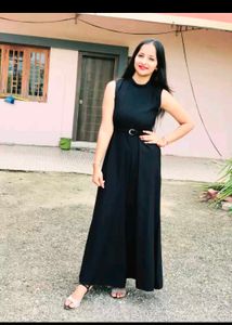 TOKYO TALKIES Black Solid Basic Jumpsuit