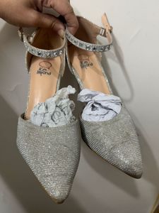 Elegant Silver Glitter Heels