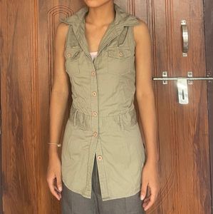 Olive Green Sleeveless Top