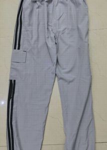 Grey Striped Trousers