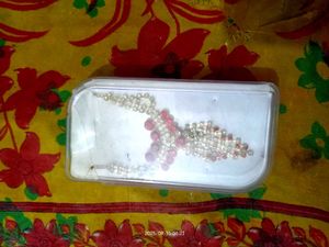 Rhinestone & Red Accent Necklace