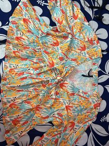 Printed Tie - Up Detail Empire Top