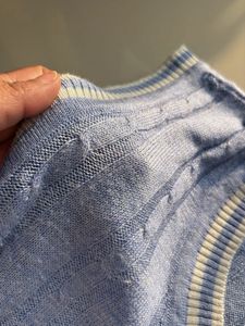 Blue Knit Sweater Vest