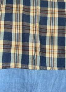 Denim &amp; Plaid Combo Dress