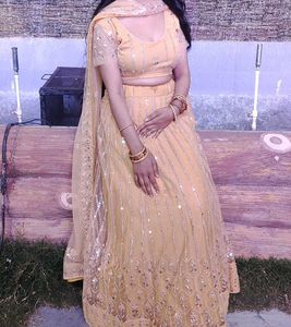 Elegant Gold Lehenga Choli Set
