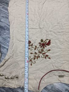 Free Size Kurti Cut Sleeves Look