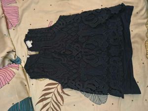 Navy Lace Tank Top