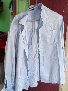Men's Light Blue Patterned Shirt