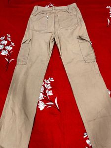 Khaki Cargo Pants high rise