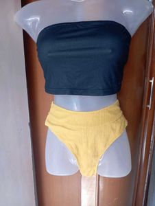 Shien Cute Black &amp; Yellow Bikini Set