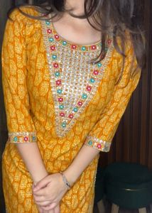 Heavy Sequin Yoke Kurta With Pants