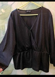 Elegant Black Wrap Top