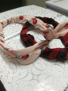 Cherry Pink And Red Plaid Headband
