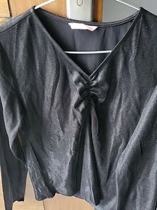 Sparkly Black Long Sleeve Top