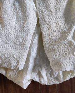 White Embroidered Plazzo pant