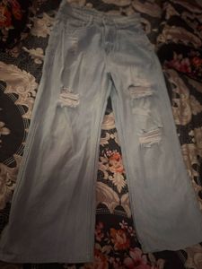 Ripped Wide Leg Jeans
