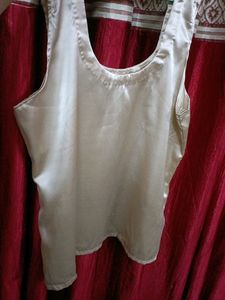 Golden Satin Hand Stitched Top