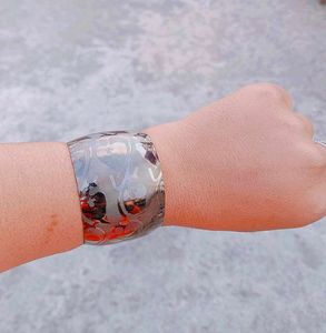 Etched Silver Tone Cuff Bracelet