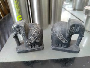 Stone Elephants,5x6.5cms App.,solid,very Nice,