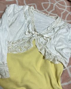 cutesy lace shrug top